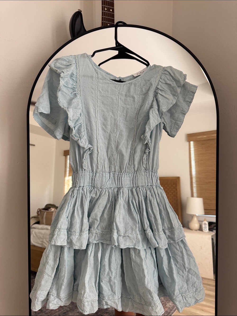 Light Blue Ruffle Tiered Casual Dress — Women's